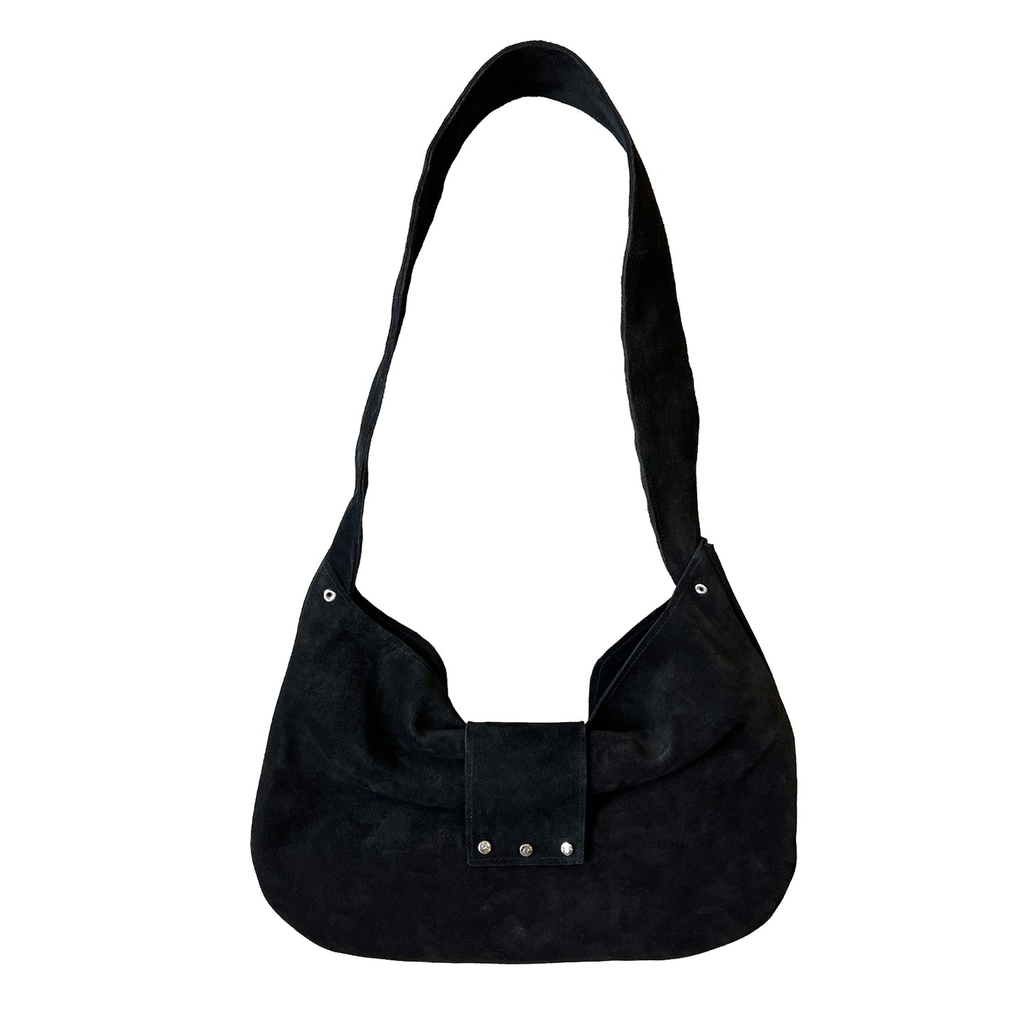 LE NOEUD BLACK SUEDE BAG