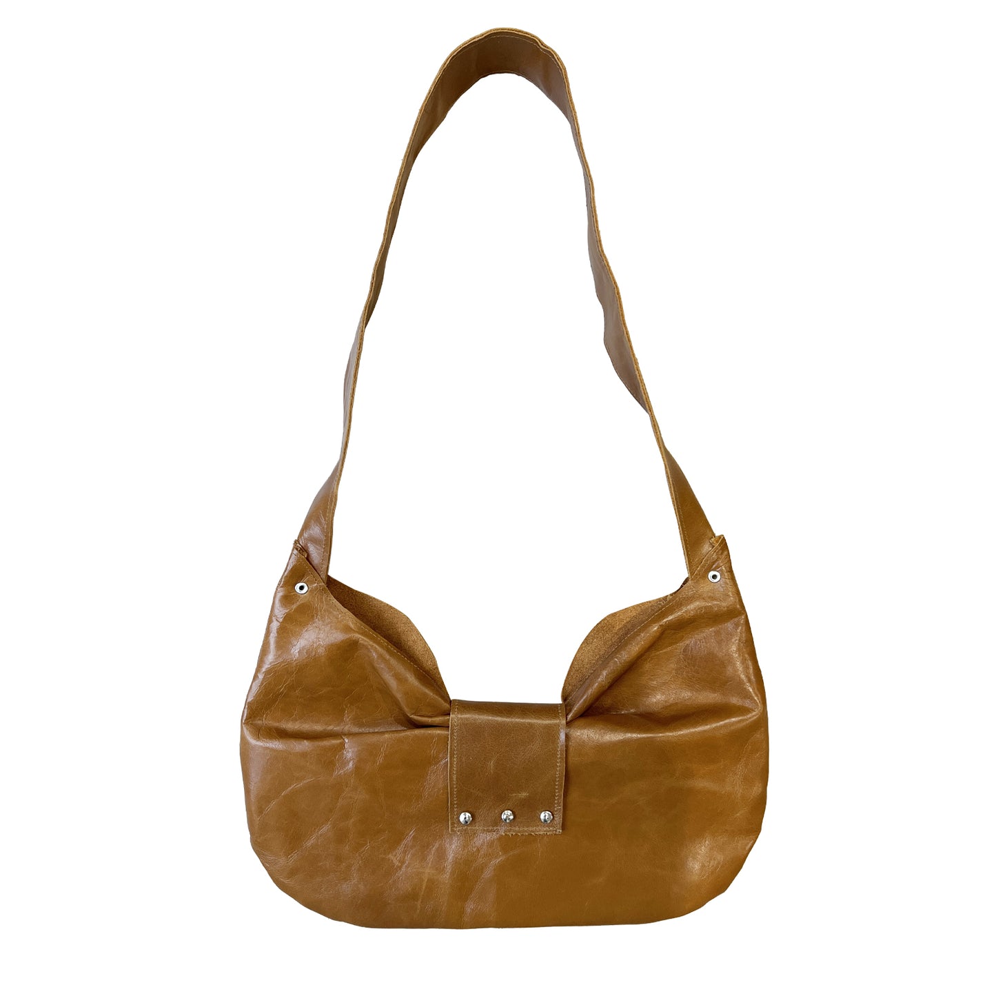 LE NOEUD CARAMEL BROWN LEATHER BAG