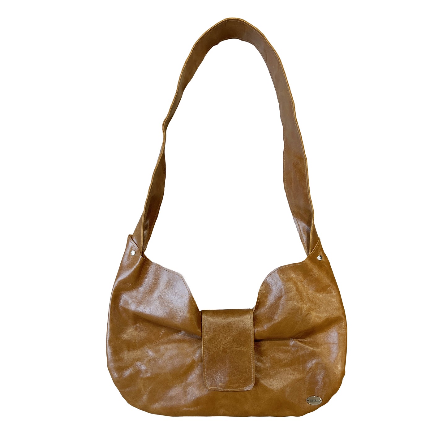 LE NOEUD CARAMEL BROWN LEATHER BAG