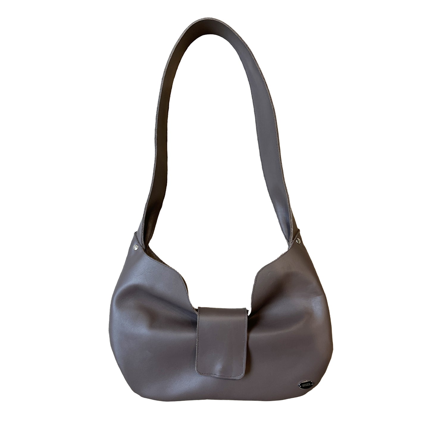 LE NOEUD CHARCOAL BROWN LEATHER BAG