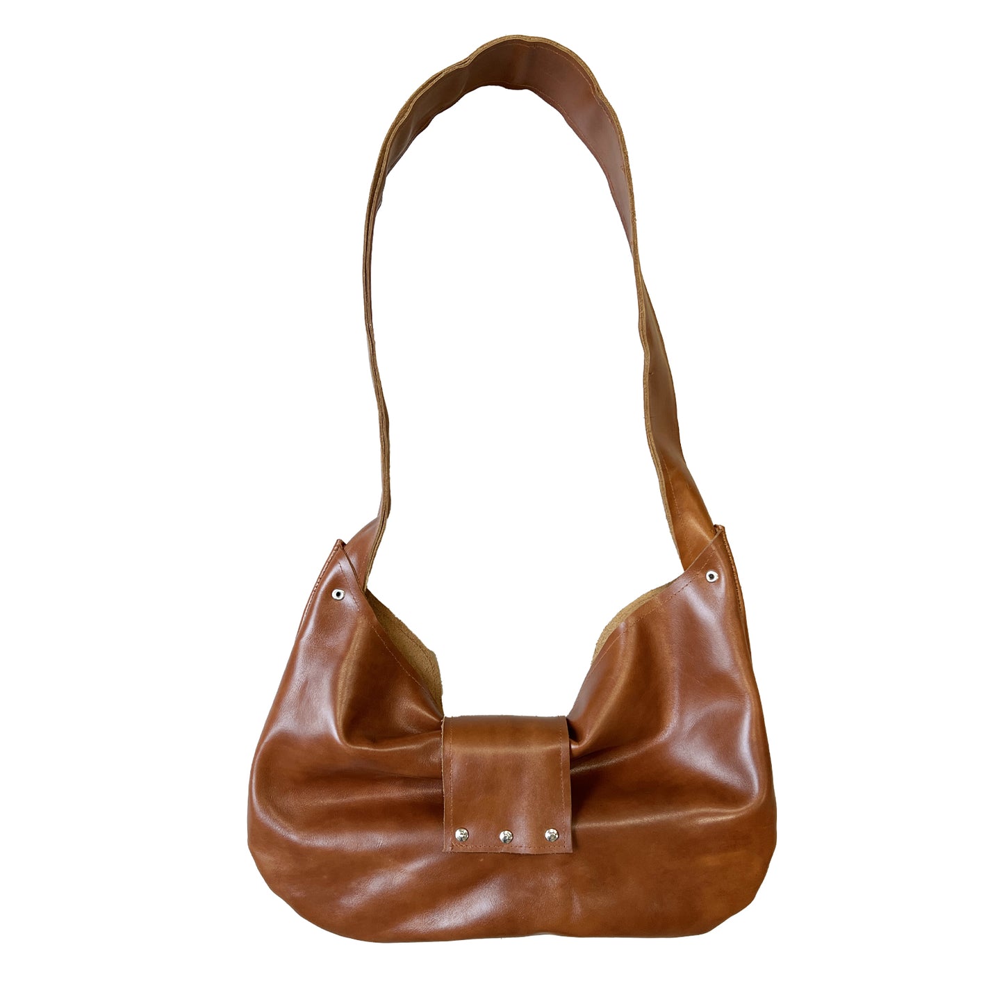 LE NOEUD COGNAC BROWN LEATHER BAG