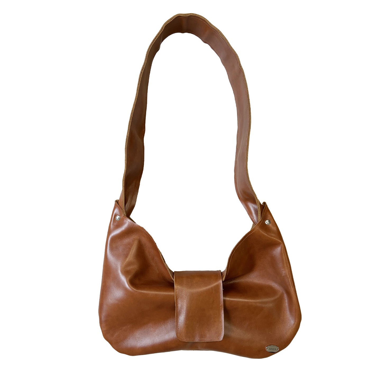 LE NOEUD COGNAC BROWN LEATHER BAG