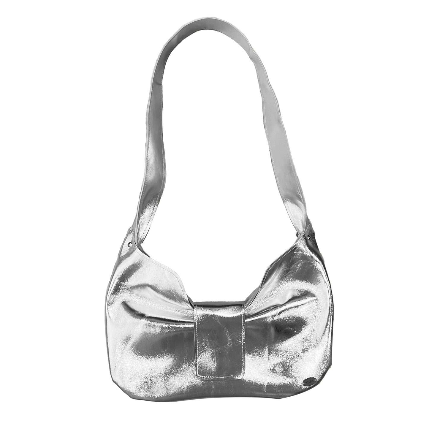 LE NOEUD SILVER LEATHER BAG
