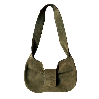 LE NOEUD GREEN SUEDE BAG