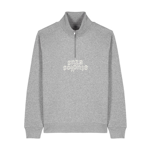 SNZA STUDIOS GREY QUARTER-ZIP SWEATSHIRT