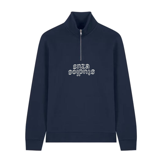 SNZA STUDIOS NAVY BLUE QUARTER-ZIP SWEATSHIRT